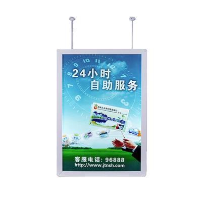 China Silver Rectangle Window Show Poster UV Aluminum Led Advertising Outdoor Shop Hanging Light Box Rectangle for sale