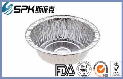 China Sliver Aluminum Round Foil Takeaway Containers , Disposable Foil Food Trays for sale