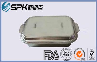 China Bandejas para llevar lisas reutilizables del papel de aluminio de la pared, plato rectangular del almacenamiento de la comida en venta