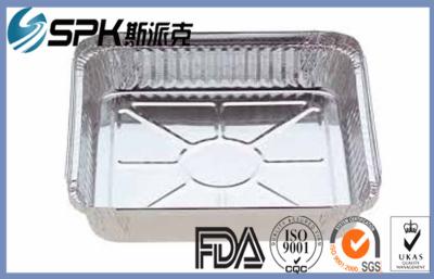 China 2lb Square Aluminum Foil Takeaway Containers Bread / Cake Disposable Baking Trays for sale