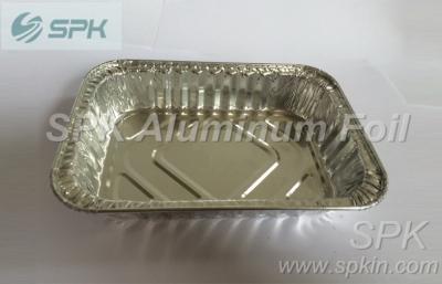 China Envases de comida del papel de aluminio del rectángulo de la esquina redonda/envases para llevar de la hoja en venta