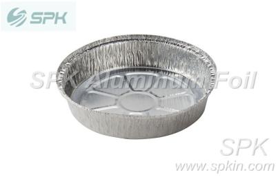 China Silver embossed aluminum food storage containers , round foil trays for sale