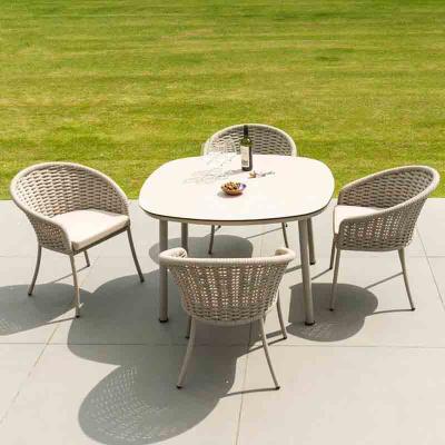 China Eco-friendly\water proof\weather resistant outdoor waterproof tea table woven single garden chair villa garden chair tea table combination 2022 new for sale