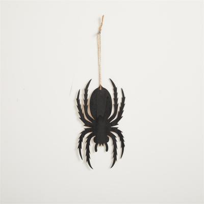 China Tree Decoration Wholesale Halloween Creative Holiday Decoration Home Party Props Black Wooden Spider for sale