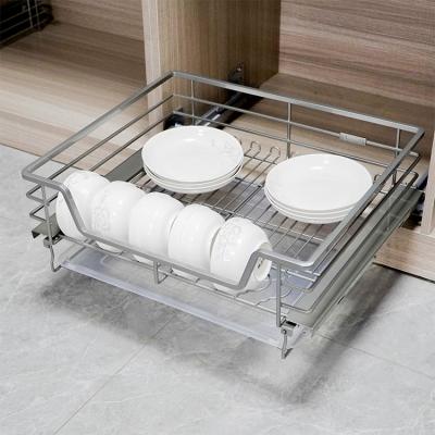 China China Manufacturer Of Hot Sale Drawer Sink Dish Drainer Basket Adjustable Dish Drainer Dish Rack Kitchen Pull-Down Basket for sale