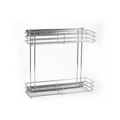 China Durable Compact Size Soft-Closing Slide Stainless Steel Convenient Movable Pull Out Wire Kitchen Shelf Storage Rack For Organizers for sale