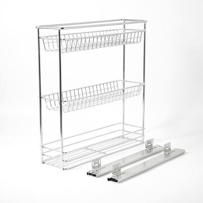 China Useful Best Price Space Saver Stainless Steel 3 Tiers Dish Vegetable or Fruit Kitchen Organizer Storage Rack for sale