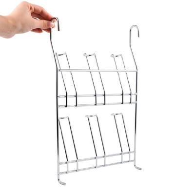 China Sustainable Low Price Newly Designed Iron / Stainless Steel Wall Mounted Kitchen Cabinet Metal Hanging Storage Rack For Utensils for sale