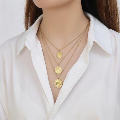 China Taurus Zodiac Sign Choker Necklaces Horoscope Medallion Dangle Astrology 18k Gold Plated Tasty CLASSIC for sale