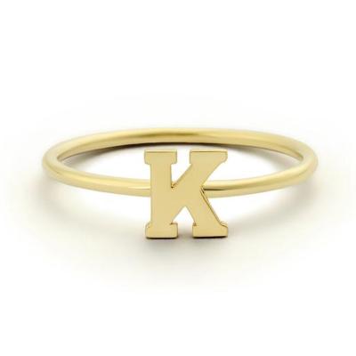 China TRENDY 18k Gold Plated Stainless Steel Custom Initial Letter Rings For Women 2021 for sale