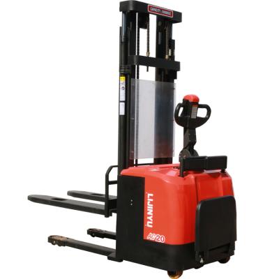 China Building Material Shops 2 Ton Full Electric Pallet Stacker With Height 3000mm Lifting Mini Forklift Electric Pallet Stacker for sale