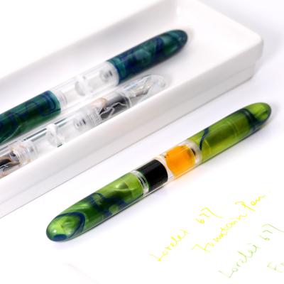 China Shanghai Lingmo New Student High Quality Double Seeds Luxury Resin Pen Acrylic Fountain Pen for sale