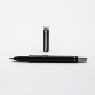 China Lingmo Matt Black Silver Metal Roller Pen Open Promotional Pens Custom Logo Styling Roller Ball for sale