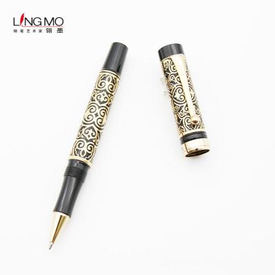 China Promotion\Business\Lingmo Gold High Quality Black Color Metal Roller Pen Custom OEM Design Luxury Pen School\Office for sale