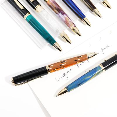 China Office & School Ball Pen Shanghai Lingmo Customized Luxury OEM Logo High Quality Marble Ballpoint Acrylic Pen for sale