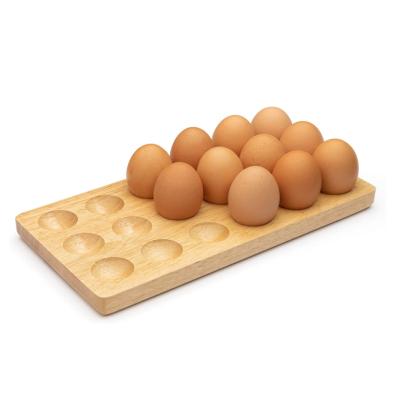 China Custom Size Logo Wooden Egg Container Household Kitchen Utensils Kitchen Egg Storage Box Custom Egg Rack for sale