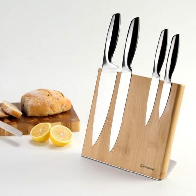 China Sustainable Bamboo High End Kitchen Dedicated Magnetic Wooden Knife Rack Wooden Knife Rack Kitchen Set for sale