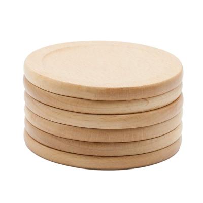 China American Style Round Wooden Bamboo Custom Logo Drink Coasters Wholesale Empty Cork With Holder For Coffee Beer Promotional Absorbent Bulk Set 6 for sale