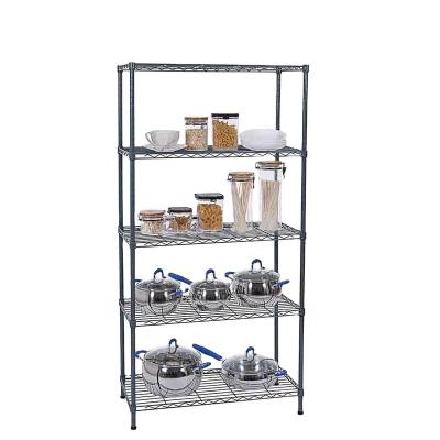 China Guarantee Quality Sustainable Shelving Unit 5-Shelf Steel Wire Shelving Heavy Duty 5 Tier Kitchen Shelving Rack for sale