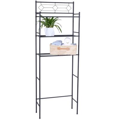 China Sustainable 3 Tier Bathroom Space Saver Above The Toilet Shelf Metal Rack In Powder Coating for sale