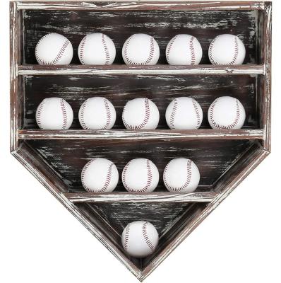 China American Nice Crafted Distressed Wooden Baseball Display Case For Home Decor for sale