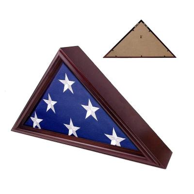 China Memorial Engraved Storage Flag Display Case Case For Funeral Army Flag for sale