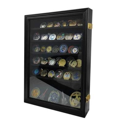 China Casino Lockable Chip Frame Shadow Box Storage Challenge Coin Showcase Cabinet for sale