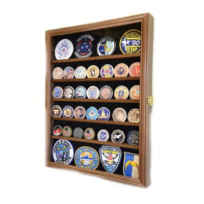 China Fishing Challenge Coin Display Collector Medal Lapel Pin Showcase Holder Cabinet Expandable Yellow Shade Box for sale