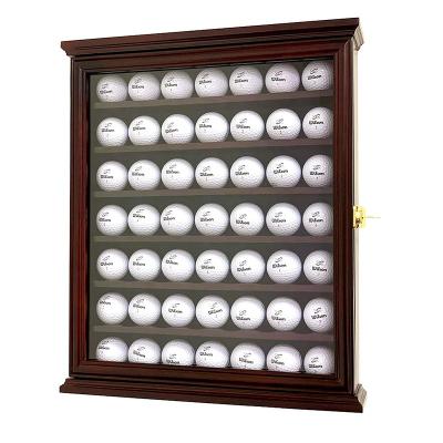 China Solid Wood Golf Ball Showcase Wall Cabinet Holder Shade Box Frame Mountable Showcase 49 Storage for sale