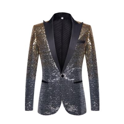 China 2021 New Arrival Anti-wrinkle Mens Sequins Suit Jacket Shiny Blazer One Button Tuxedo For Party,Wedding,Banquet,Prom for sale