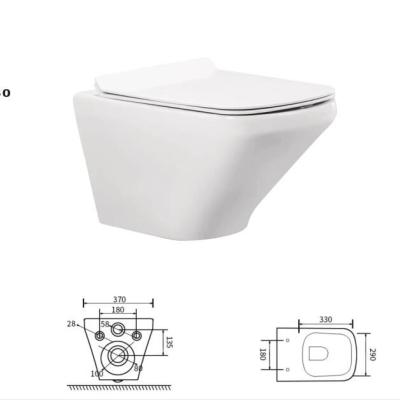 China Modern Hotel Sanitary Ceramic Home School Department Wall Hung Closet Bathroom Toilet Bowl Wall Ware High Quality One-Piece P-Trap for sale