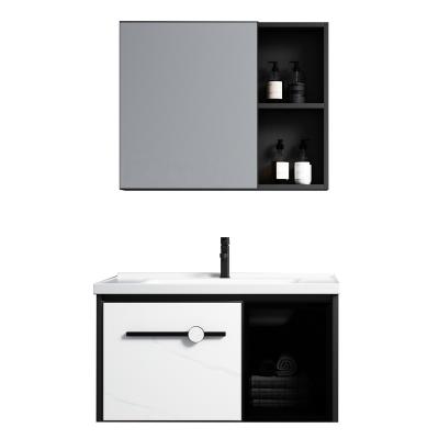 China Durable American Style Countertop Cabinet Wall Hung Aluminum Bathroom Vanities With Mirror for sale