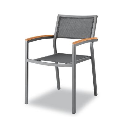 China Eco - Friendly Hotel Furniture Chair Modern Design Aluminum Web Mesh Fabric Dining Chairs for sale