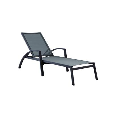 China Modern TOPHINE Used Aluminum Frame Mesh Pool Chaise Lounge Sun Bed Outdoor Beach Sun Bed for sale