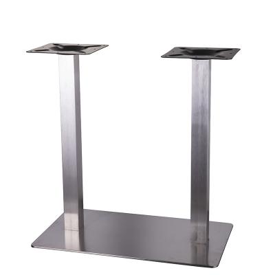 China Regular Strong Durable Outdoor Furniture Restaurant Used Rectangular Stainless Steel Dining Table Base for sale