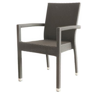 China TOPHINE Contract UV - Resistant Commercial Outdoor Furniture Dining Chair Frame Aluminum Rattan Wicker Chair for sale