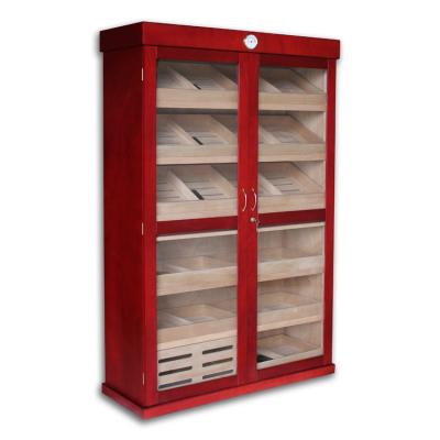 China Large Cigars 4000-5000ct Wood Custom Wooden Cigar Cabinet Humidor For Cigar Display With Tray LED for sale