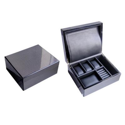 China High Glossy Finish Carbon Wood Fiber Wood Man's Jewelry Watch Box for sale