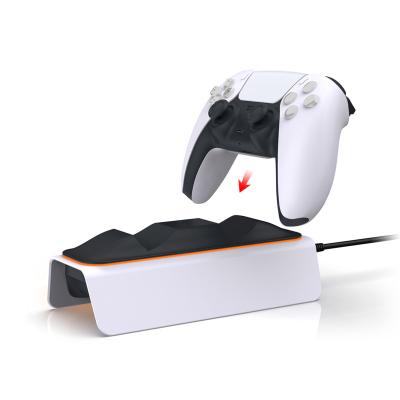 China Dual Charging Charger For Ps5 Controller Charger Stand Abs White For Ps5 Control Charger Dock Station for sale