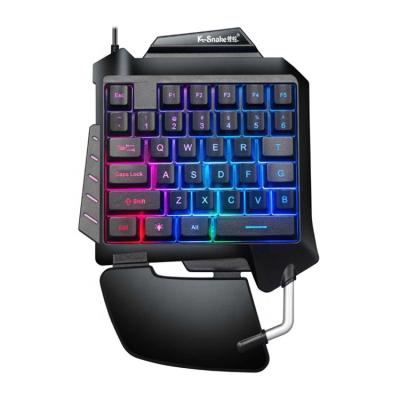 China Capacitive Factory Directly Sell 35 Keys Single One Hand Black Usb Computer Games Keyboard for sale