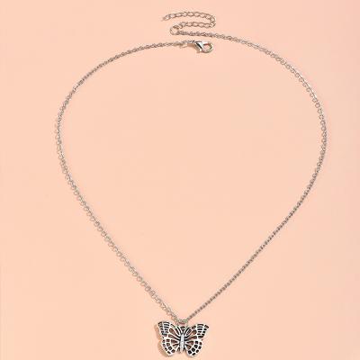 China Europe and America Wholesale Simple Tiny Charm Necklace Butterfly Jewelry Vintage Cute Butterfly Necklace for Women Gift for sale