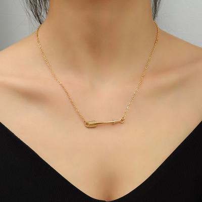 China Europe and America simple wholesale arrow necklace cupid love arrow smile pendant necklace for women and girls for sale