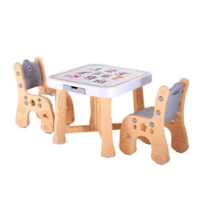 China High Quality Cute Updated Kindergarten Classroom Assemble Children Cartoon Plastic Study Table And Chair for sale