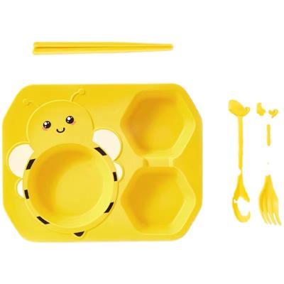 China Easy Clean/Safty 6 Piece Small Bee Bowl Set Cute Cartoon Design Kids Dinnerware Set Dinnerware Set Plastic Dinner Plate for sale