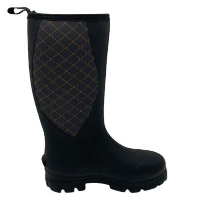 China Manufacture Waterproof Fashion Black Color With Knee High Neoprene Rain Boots for sale