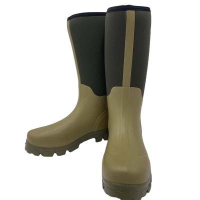 China OEM Manufacturer Waterproof Fishing Mens Rain Boots Neoprene Anti-skid Hunting Rubber Boots For Outdoor Wholesales for sale