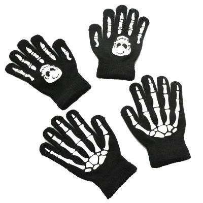 China Custom blank or custom style unisex winter glow in the dark gloves with printing logo for sale