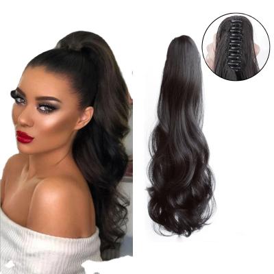 China Water Wave New ponytail wig tiger clip wavy curly long hair ponytail catch clip chemical fiber curling clip ponytail for sale