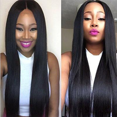 China Hot Selling Center Point Curly Natural Black Bangs Long Silky Straight Wave Wig Women Straight Hair Wig Headwear for sale