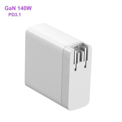 China High Power Gan Quick Travel Charger Mobile Phone and Laptop 140W USB C Ports 140W PD3.1 Gan Usb C Power Fast Charging Adapter for sale